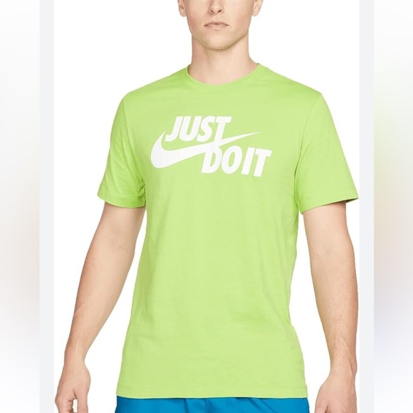 Men's Nike Lime Green T-Shirt with white logo, Size XXL - Picture 1 of 4